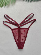 3pcs of Women'S Sexy Thongs, Highly Transparent Material, Heart-Shaped Metal Decoration, Sexy Women'S Underwear