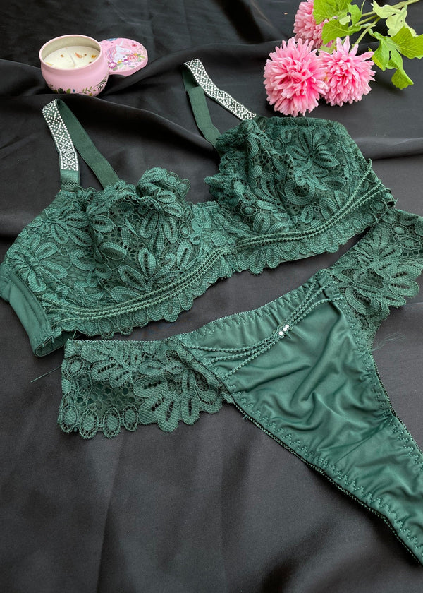 Luxury Comfort Push-up Bra Panty set with Elegant shine