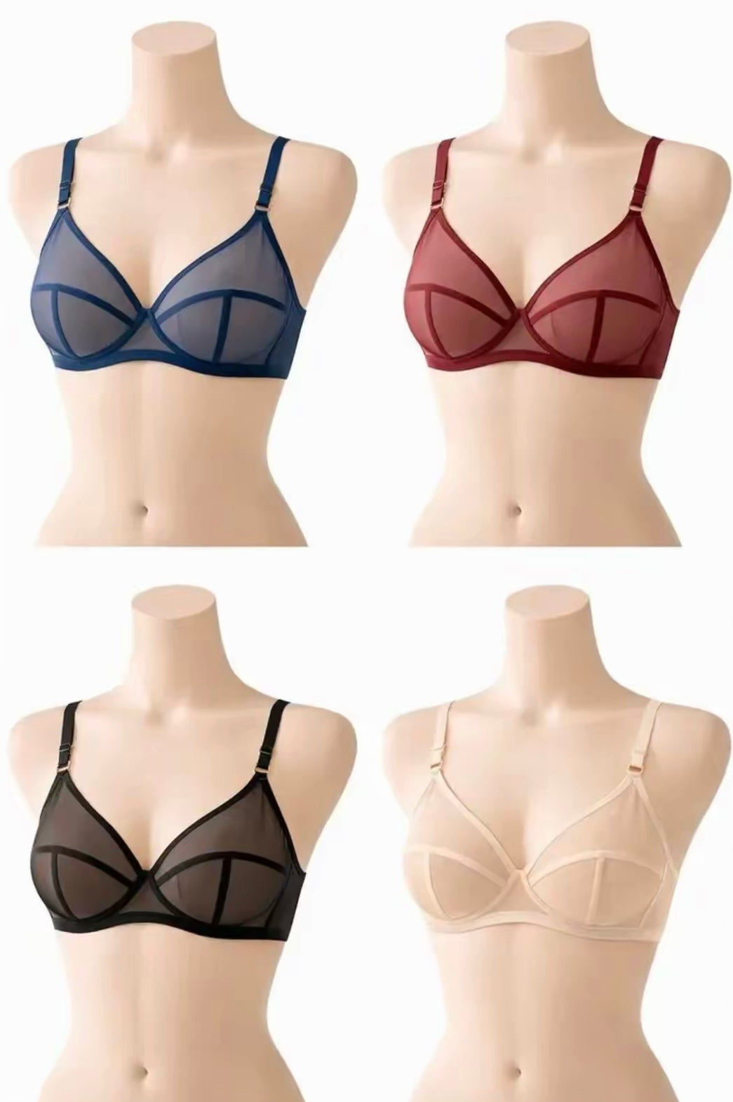 Luxury Sheer Mesh Bra for Women – Premium Transparent Net Lingerie