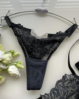 Lace Floral Bra and Panty Set