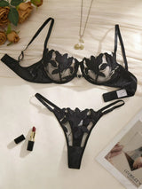 Elegant See Through Lace Bra Panty Set