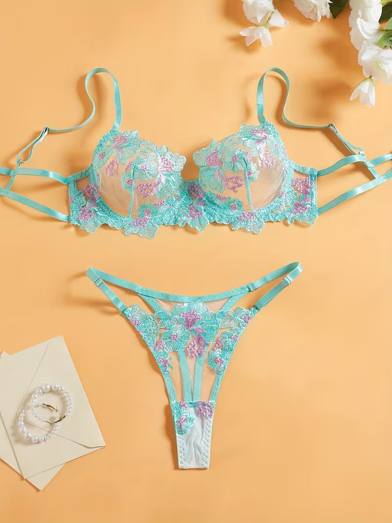 Bra & Matching Panties, Hand Washable Underwear Suit for s, Romantic & Special Occasion Wear