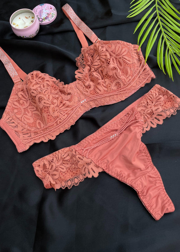 Luxury Comfort Push-up Bra Panty set with Elegant shine