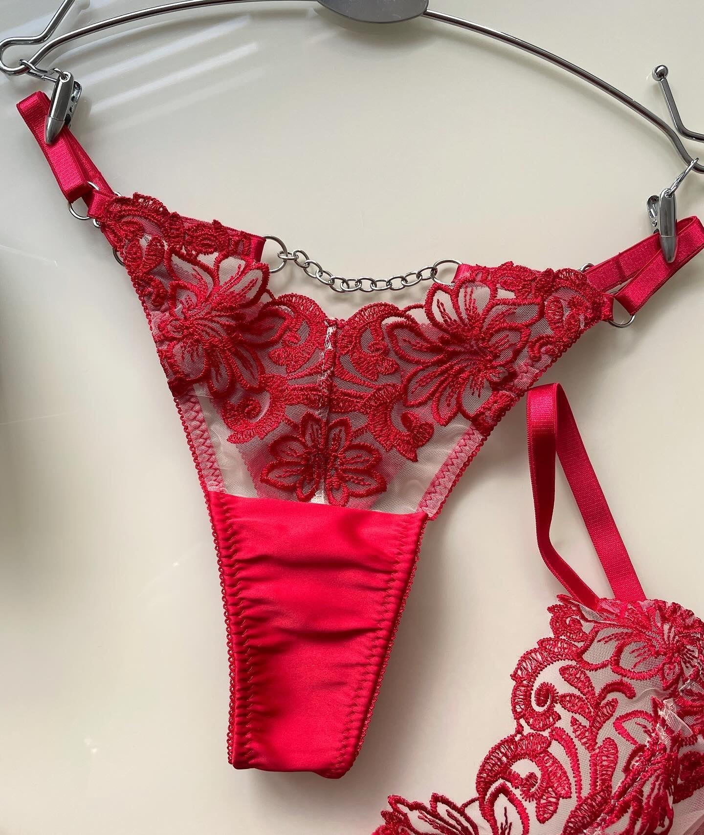 Lace Floral Bra and Panty Set