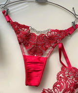 Lace Floral Bra and Panty Set