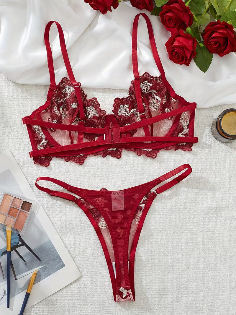 Bra & Matching Panties, Hand Washable Underwear Suit for s, Romantic & Special Occasion Wear