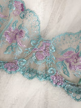 Enchanted Curve – Steel Ring Embroidered Lingerie Set