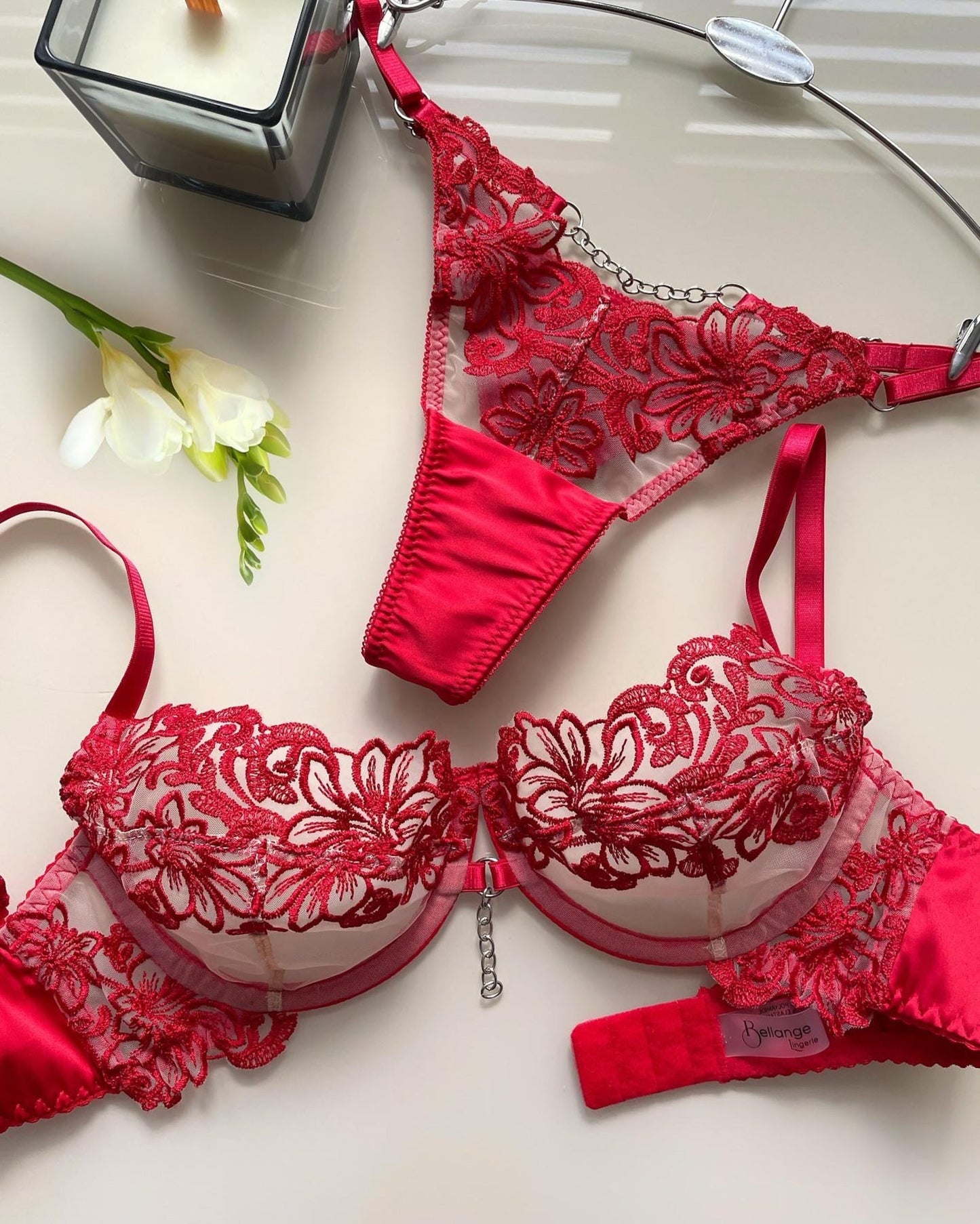 Lace Floral Bra and Panty Set