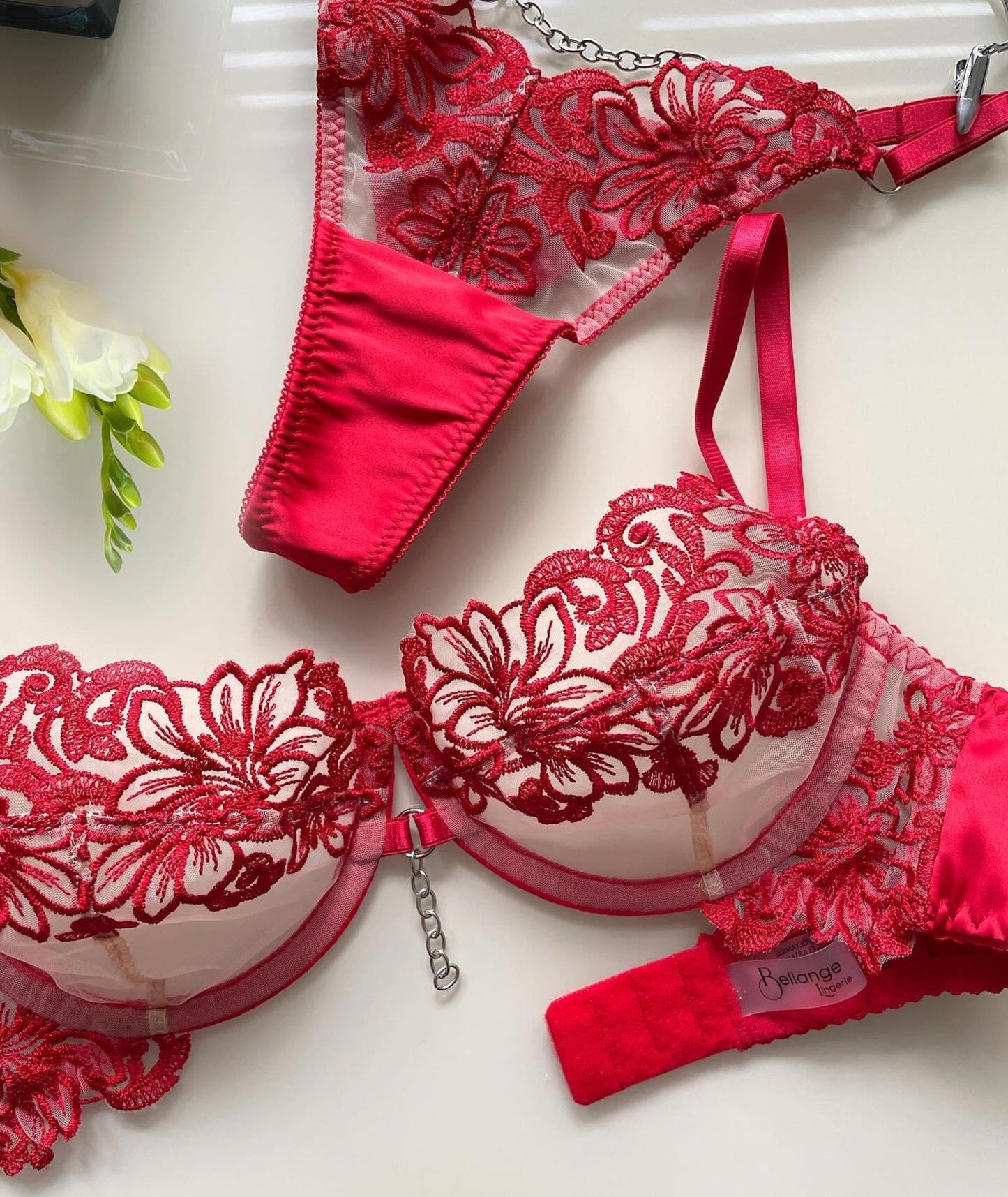 Lace Floral Bra and Panty Set
