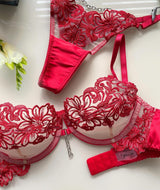 Lace Floral Bra and Panty Set