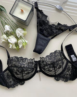Lace Floral Bra and Panty Set