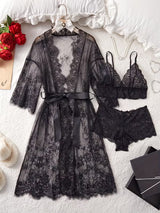 Eyelash Lace Wave Decorations, Ribbons, a Perfectly Paired Two-Piece Outfit