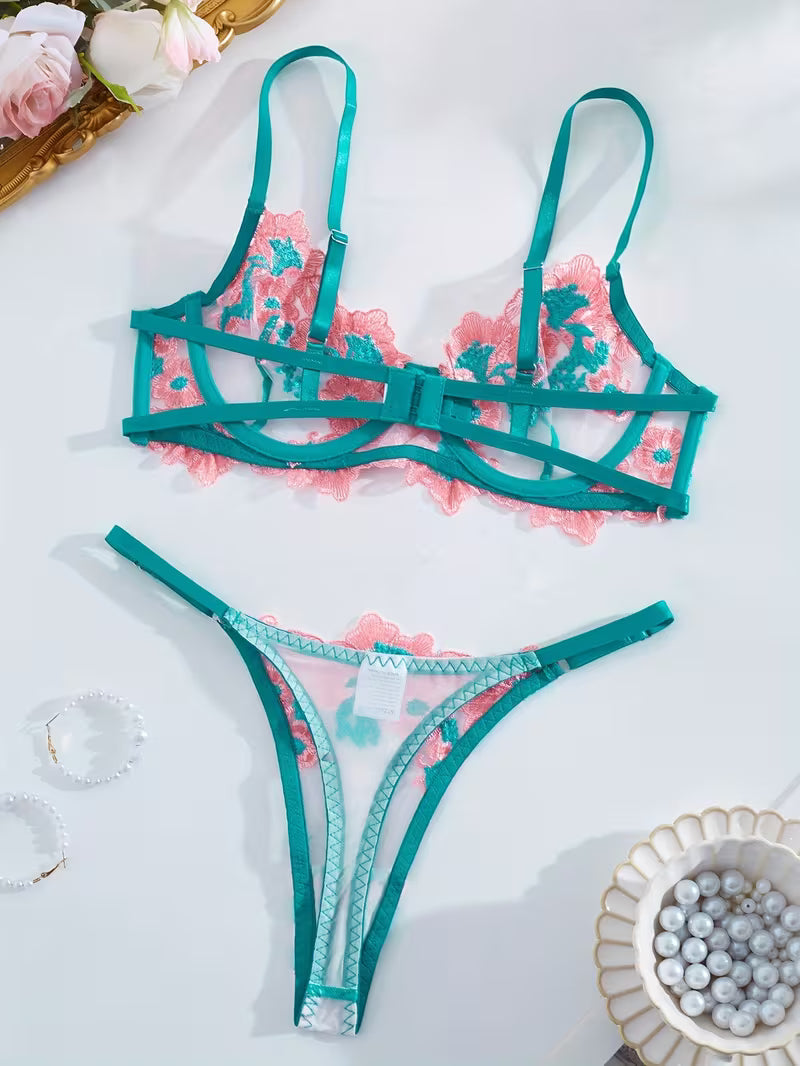 Bra & Matching Panties, Hand Washable Underwear Suit for s, Romantic & Special Occasion Wear