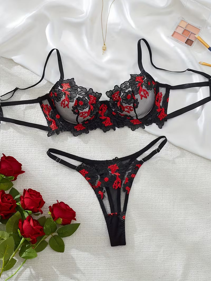Bra & Matching Panties, Hand Washable Underwear Suit for s, Romantic & Special Occasion Wear