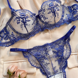 Enchanted Curve – Steel Ring Embroidered Lingerie Set